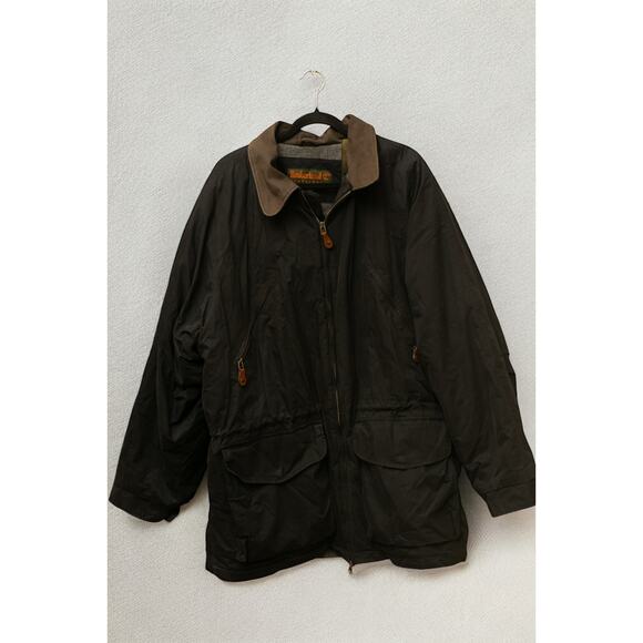 Vintage Timberland Weathergear Waxed Field Jacket Men’s XL 2001 Leather Collar - Picture 1 of 5